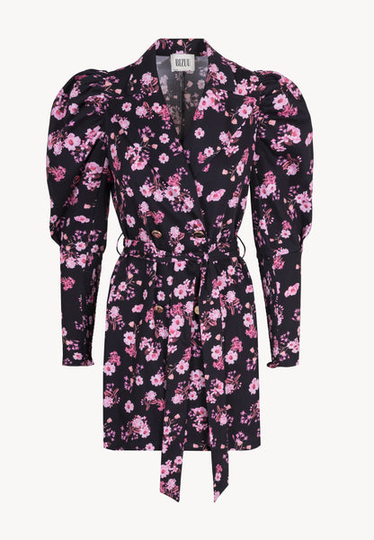 GEORGINA black floral mini dress