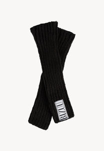 Black ribbed knit mittens GINGI