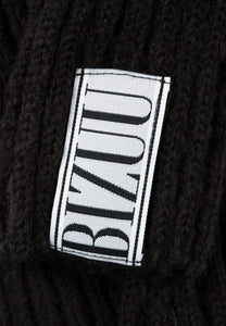Black ribbed knit mittens GINGI