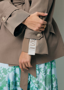Short double-breasted trench coat RACHY in taupe