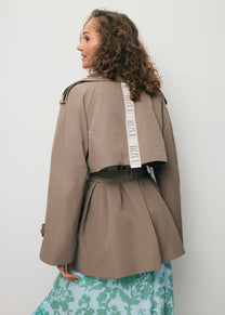 Short double-breasted trench coat RACHY in taupe