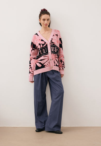 Black cardigan with original print HYLES