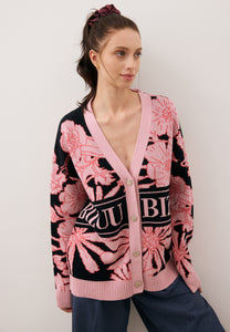 Black cardigan with original print HYLES