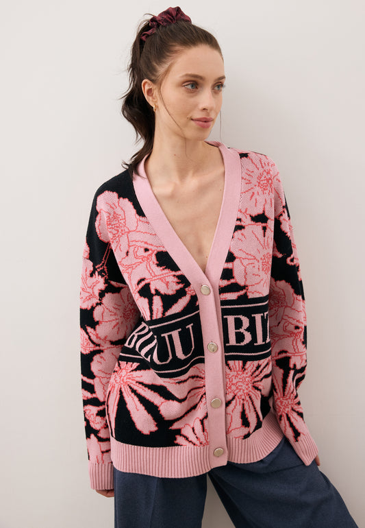 Black cardigan with original print HYLES