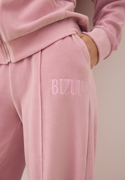 VELORINA wide-leg velour pants, pink