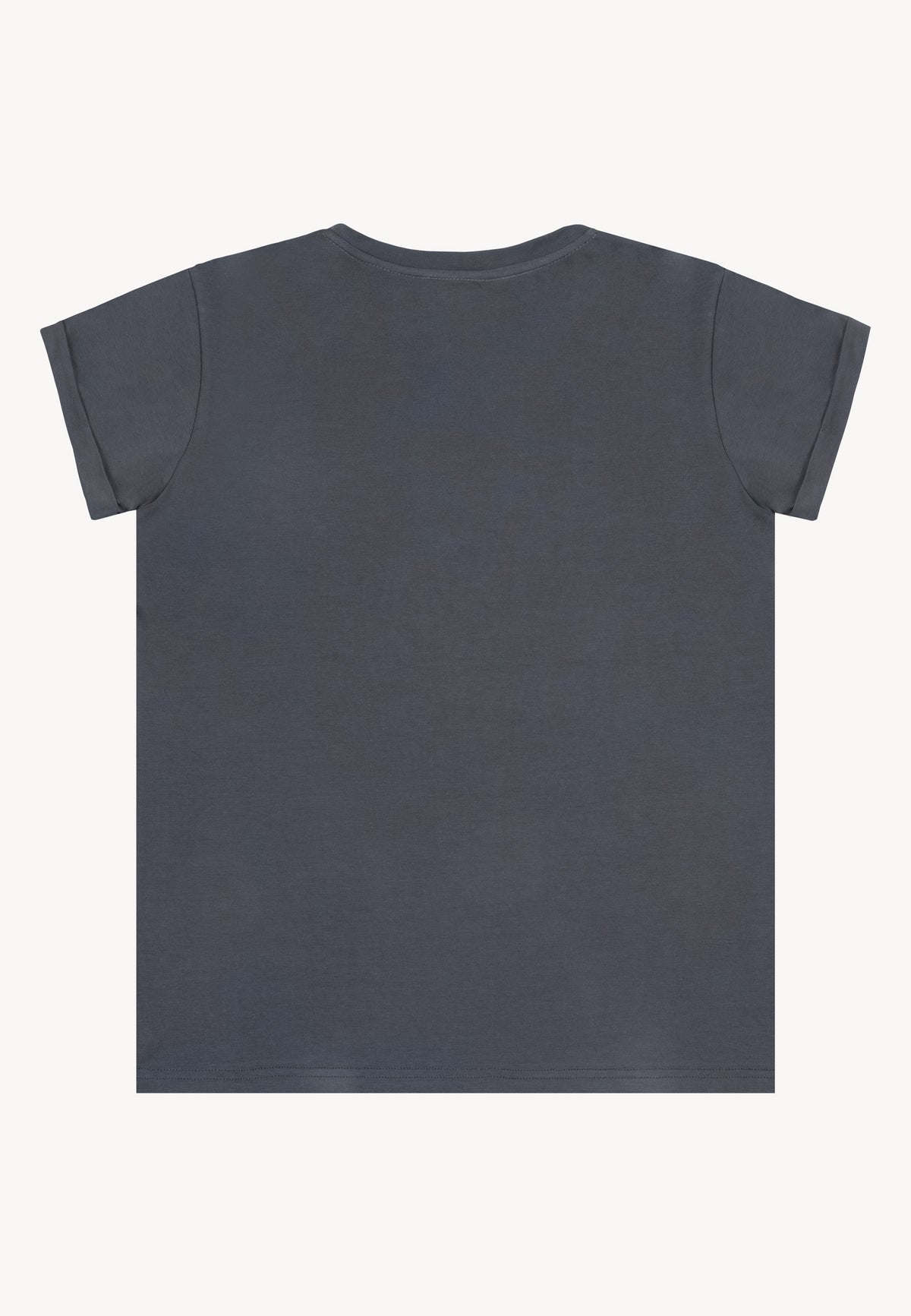 Back view of the graphite IOLA T-shirt.