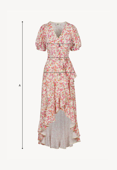 Envelope dress with decorative frill ISLAY multicolor