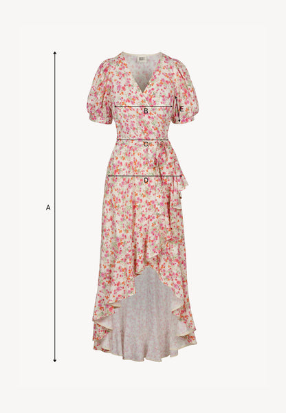 Envelope dress with decorative frill ISLAY multicolor