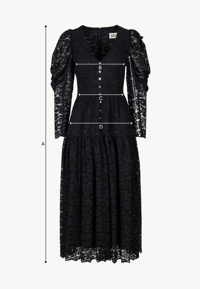 Midi dress made of black lace – ISORELLA