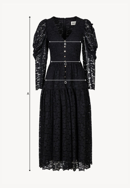 Midi dress made of black lace – ISORELLA