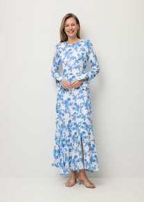 Blue viscose midi dress IVYNI