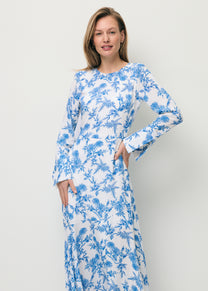 Blue viscose midi dress IVYNI