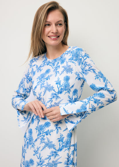 Blue viscose midi dress IVYNI