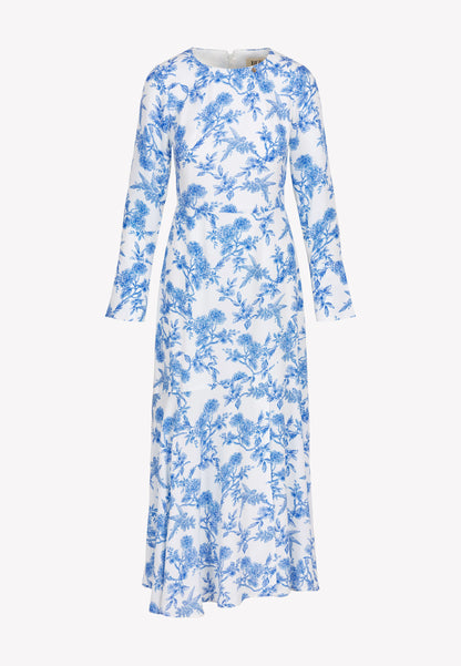 Blue viscose midi dress IVYNI