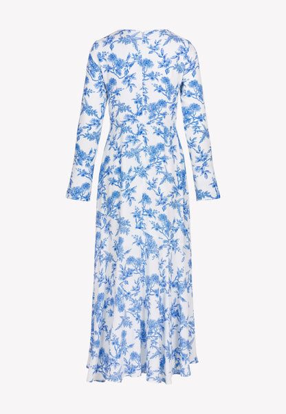 Blue viscose midi dress IVYNI