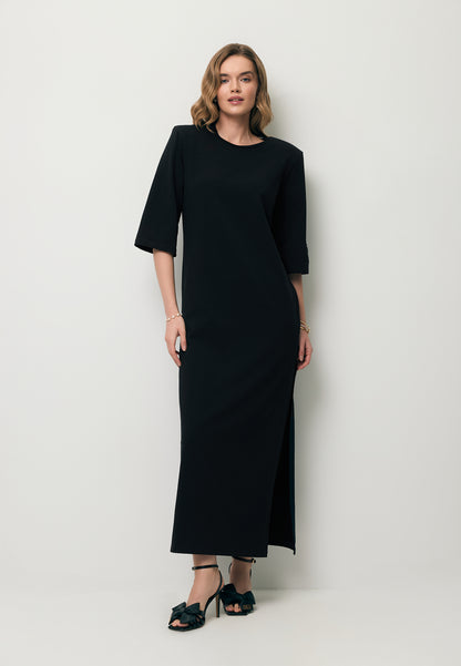 Black JULISSA maxi knit dress