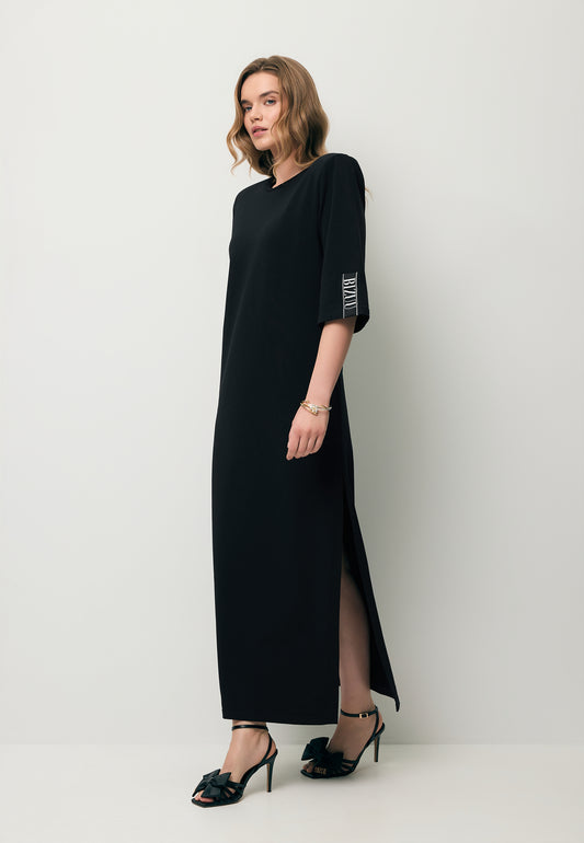 Black JULISSA maxi knit dress