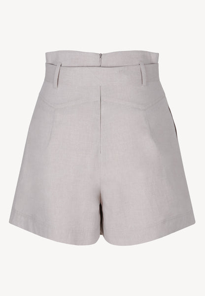 Beige KANDYS high-waisted wide-leg shorts