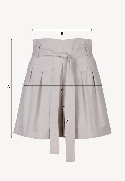 Beige KANDYS high-waisted wide-leg shorts