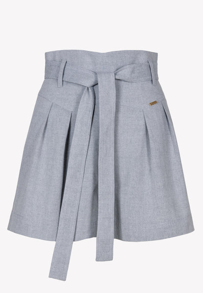 Grey KANDYS high-waisted wide-leg shorts