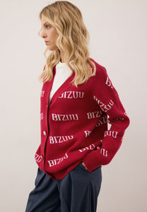 Burgundy oversize button-down cardigan KYLE