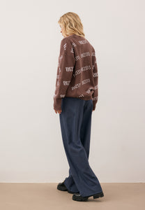 Brown oversize button-down cardigan KYLE