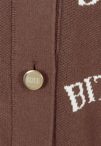 Brown oversize button-down cardigan KYLE