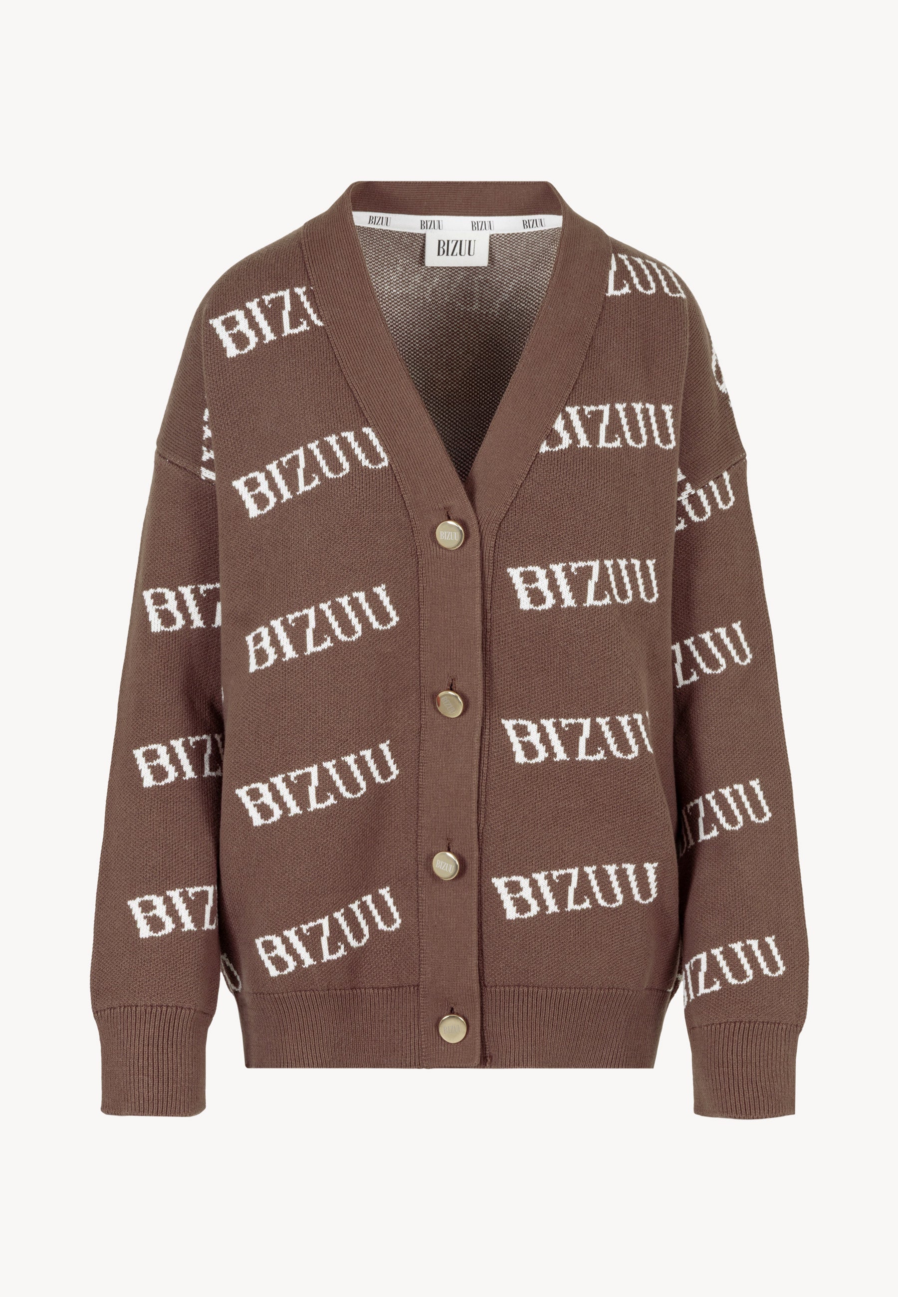 Brown oversize button-down cardigan KYLE – Bizuu
