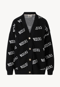 Black oversized button-up cardigan KYLE