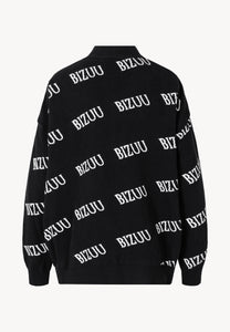 Black oversized button-up cardigan KYLE