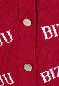 Burgundy oversize button-down cardigan KYLE