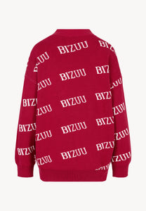 Burgundy oversize button-down cardigan KYLE