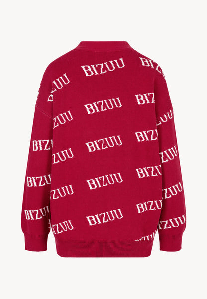 Burgundy oversize button-down cardigan KYLE