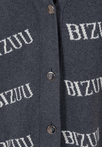Grey oversized button-up cardigan KYLE