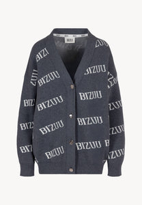 Grey oversized button-up cardigan KYLE