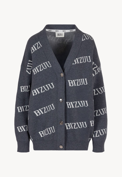 Grey oversized button-up cardigan KYLE