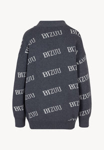 Grey oversized button-up cardigan KYLE