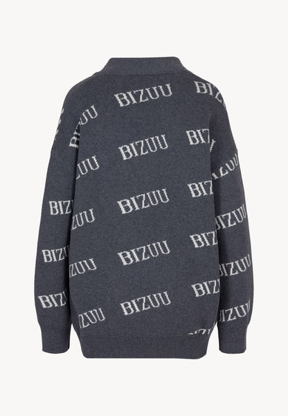 Grey oversized button-up cardigan KYLE