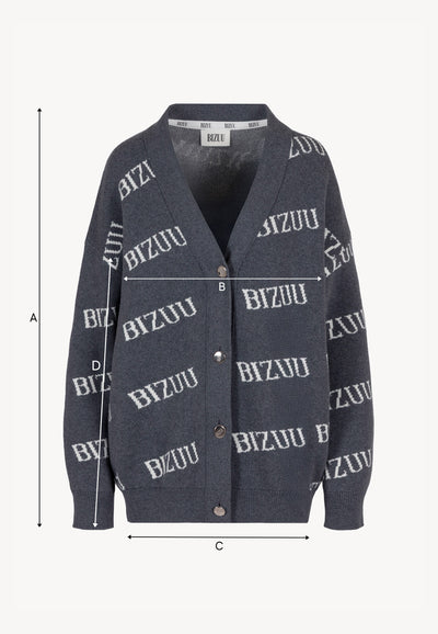 Grey oversized button-up cardigan KYLE