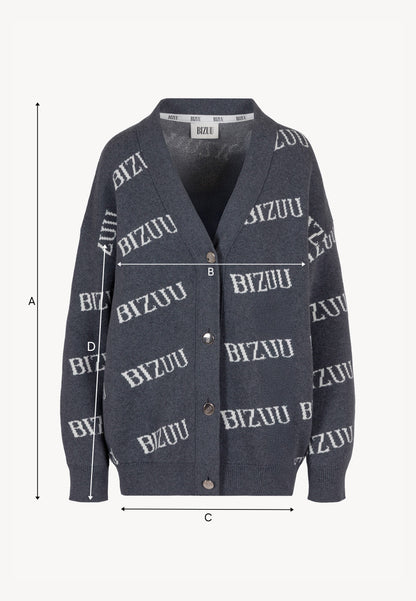 Grey oversized button-up cardigan KYLE