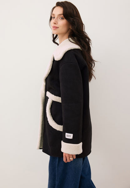 Black eco-shearling jacket LAFARA