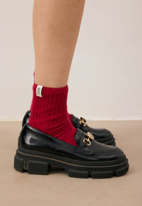 Red wool-blend socks LANA