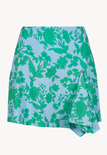 Blue floral mini skirt LANNIL