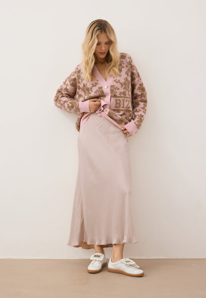 Beige midi viscose skirt BREE