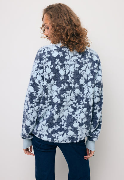 Blue cardigan with branded buttons LANZAR