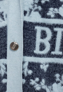 Blue cardigan with branded buttons LANZAR