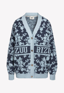 Blue cardigan with branded buttons LANZAR