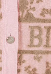 LANZAR pink cardigan with signature print