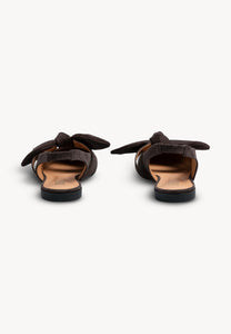 Brown suede LAZO slingback ballet flats