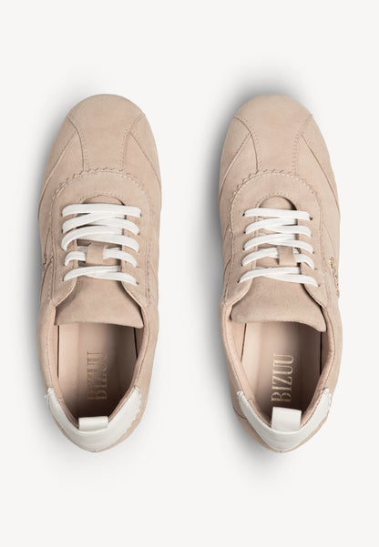 Beige women’s suede LEOLA sneakers.